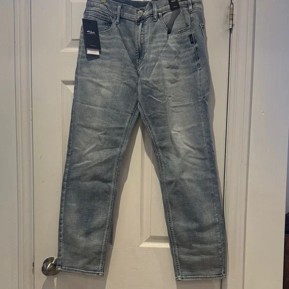 Silver Jeans Light Blue Slim Straight Men's Jeans - Picture 6 of 10